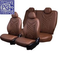 Чехлы Премиум Экокожа Байрон Президент|Жук на Lada Vesta / Vesta SW Cross (2015+)